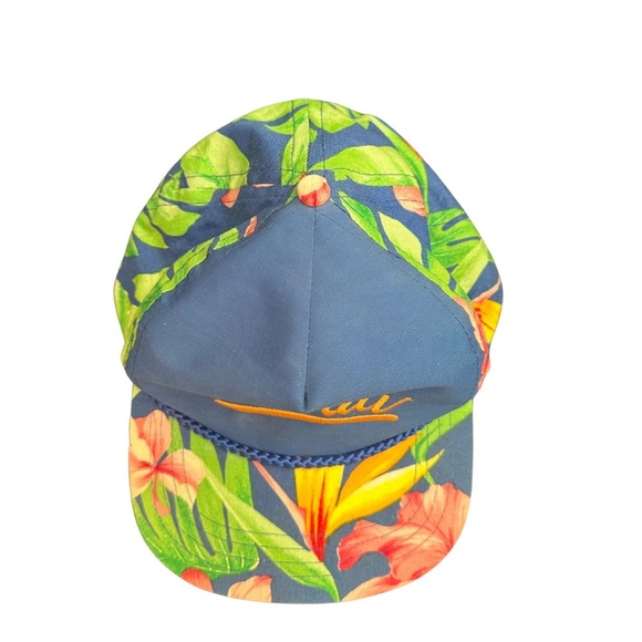 Hawaii Embroidered Sportcap Floral Flower Print Snapback Hat Vintage‎ - Picture 2 of 5
